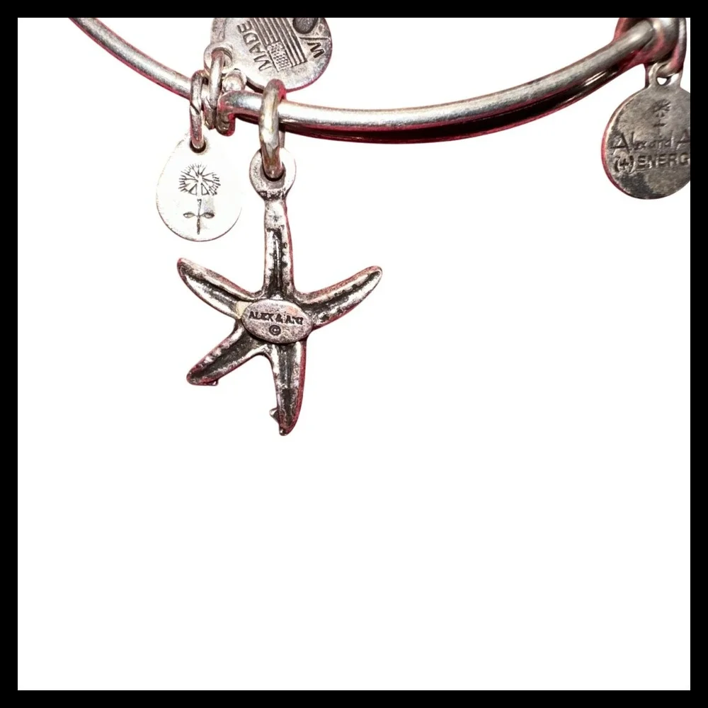 Alex and Ani Silver Tone‎ Starfish Bangle Charm Bracelet